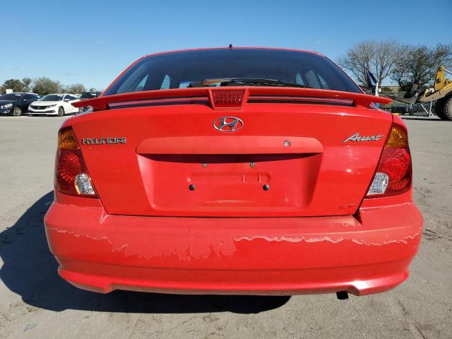 KMHCG35C34U286045 - 2004 HYUNDAI ACCENT GL RED photo 6