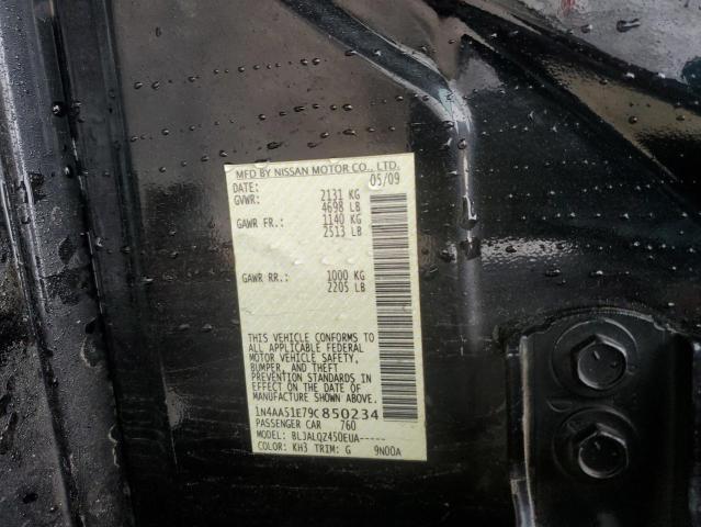 1N4AA51E79C850234 - 2009 NISSAN MAXIMA S BLACK photo 12