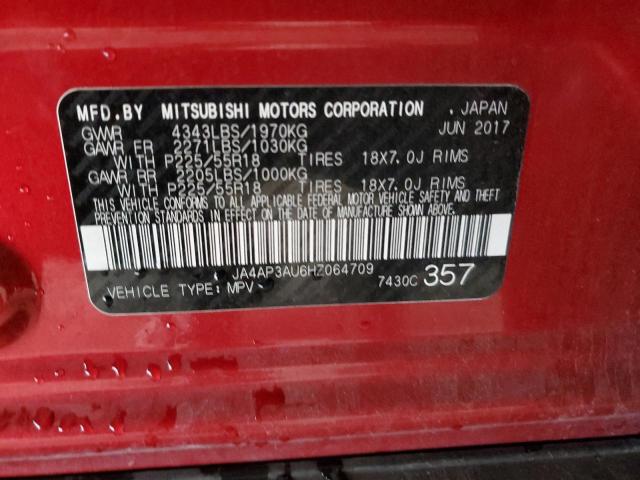 JA4AP3AU6HZ064709 - 2017 MITSUBISHI OUTLANDER ES RED photo 12