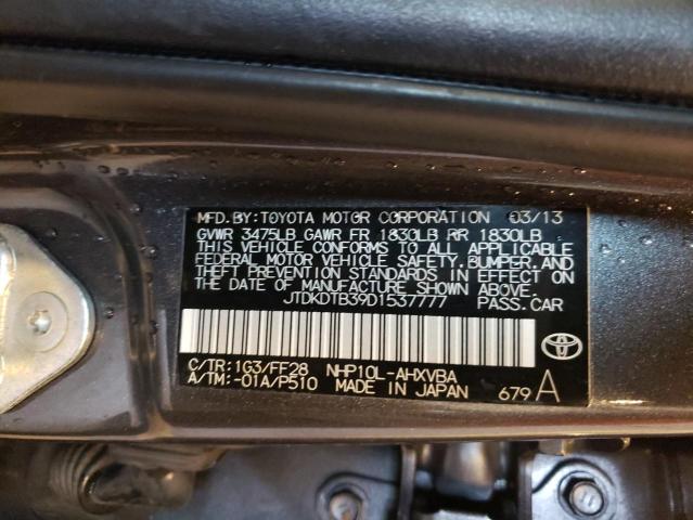 JTDKDTB39D1537777 - 2013 TOYOTA PRIUS C GRAY photo 12