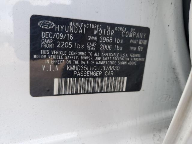 KMHD35LH0HU378830 - 2017 HYUNDAI ELANTRA GT WHITE photo 12