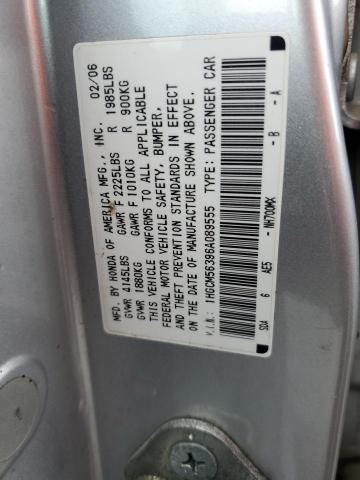 1HGCM56396A089555 - 2006 HONDA ACCORD SE SILVER photo 12