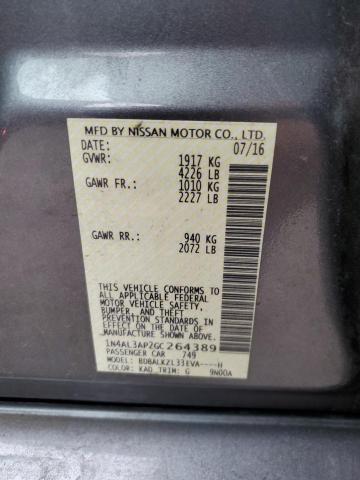 1N4AL3AP2GC264389 - 2016 NISSAN ALTIMA 2.5 GRAY photo 12