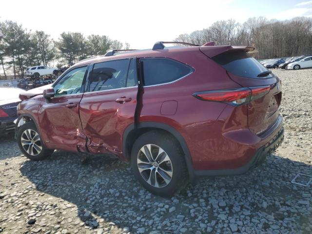 5TDGBRCH9NS552938 - 2022 TOYOTA HIGHLANDER HYBRID XLE RED photo 2