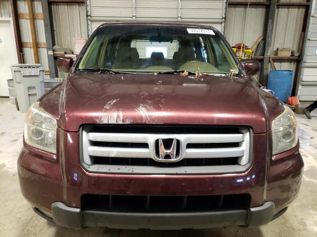 2HKYF18407H511073 - 2007 HONDA PILOT EX MAROON photo 5