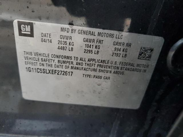 1G11C5SLXEF272617 - 2014 CHEVROLET MALIBU 1LT Szary zdjęcie 13