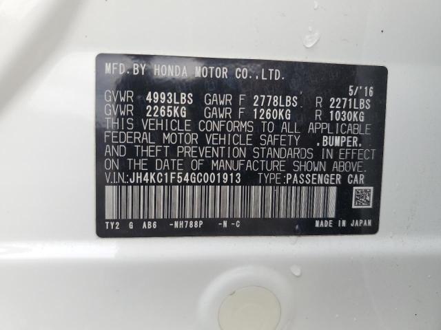 JH4KC1F54GC001913 - 2016 ACURA RLX TECH WHITE photo 13