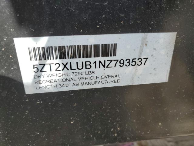 5ZT2XLUB1NZ793537 - 2022 XLR CAMPER GRAY photo 10