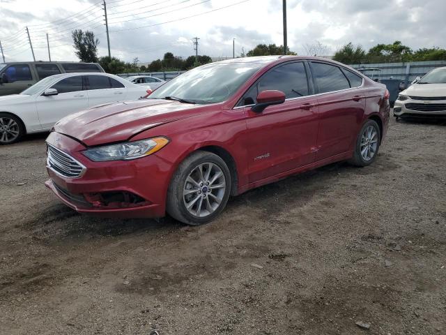 3FA6P0LU1HR238395 - 2017 FORD FUSION SE HYBRID RED photo 1