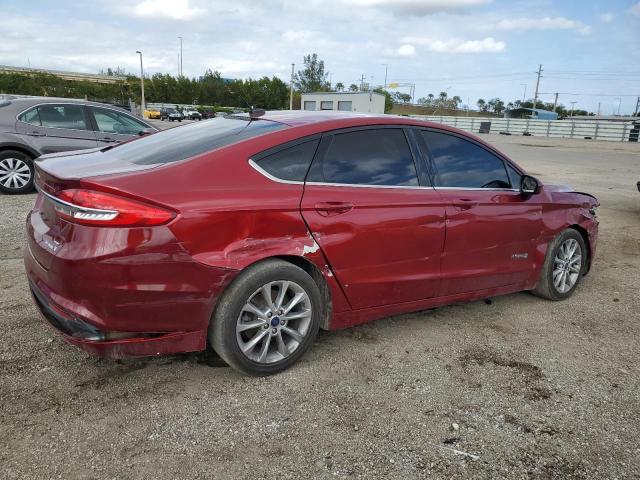 3FA6P0LU1HR238395 - 2017 FORD FUSION SE HYBRID RED photo 3