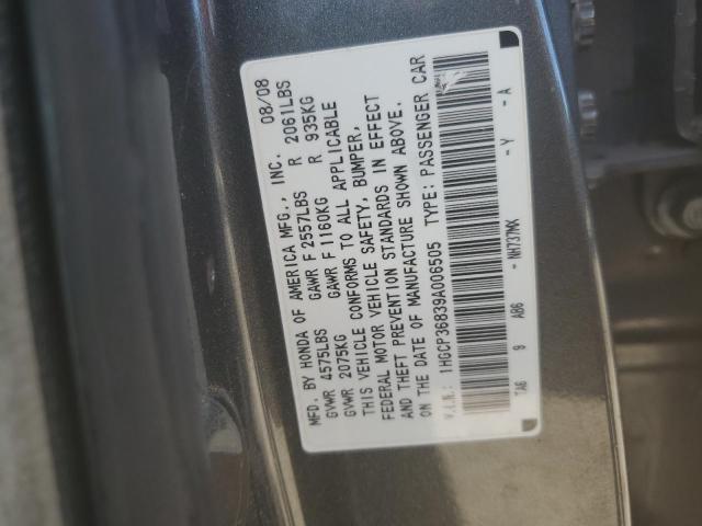 1HGCP36839A006505 - 2009 HONDA ACCORD EXL BLACK photo 12