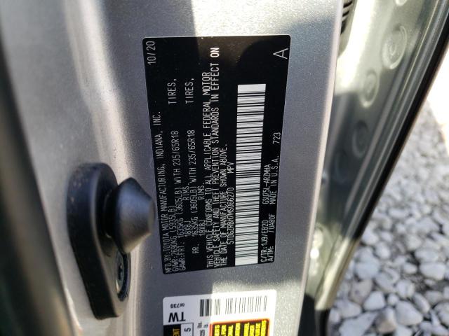 5TDGZRBH7MS066270 - 2021 TOYOTA HIGHLANDER XLE SILVER photo 12