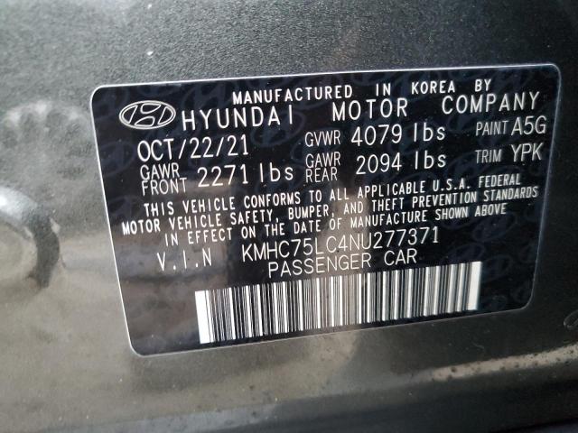 KMHC75LC4NU277371 - 2022 HYUNDAI IONIQ SE GRAY photo 12