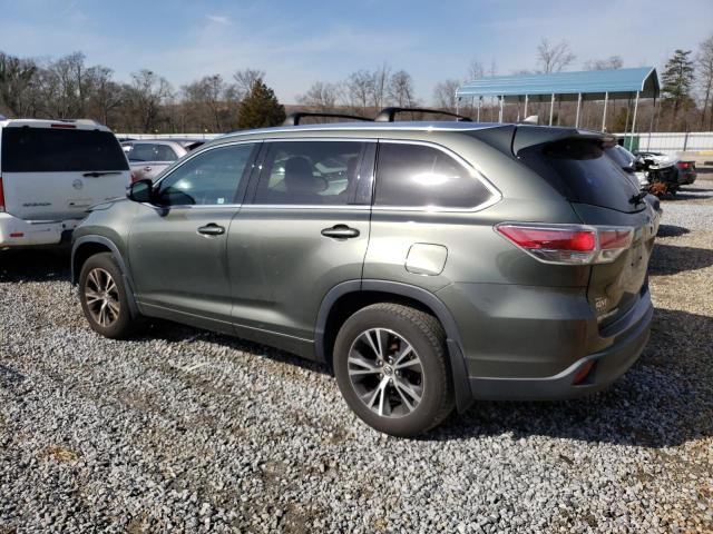 5TDJKRFH9GS296708 - 2016 TOYOTA HIGHLANDER XLE მწვანე ფოტო 2