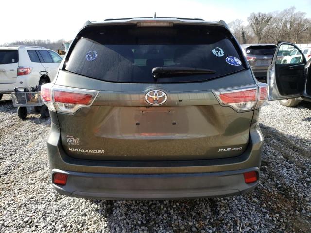 5TDJKRFH9GS296708 - 2016 TOYOTA HIGHLANDER XLE მწვანე ფოტო 6