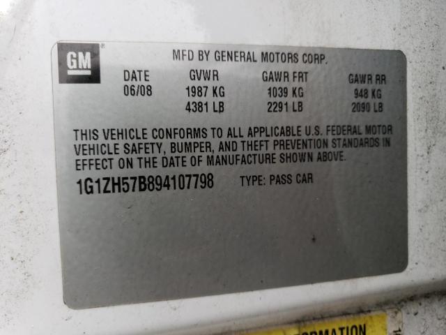 1G1ZH57B894107798 - 2009 CHEVROLET MALIBU 1LT 白色 照片 13