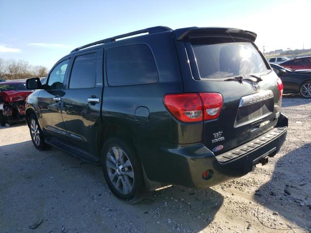 5TDZY68A78S011179 - 2008 TOYOTA SEQUOIA LIMITED GREEN photo 2