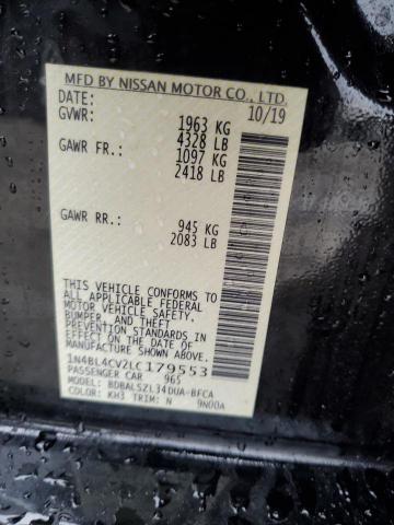 1N4BL4CV2LC179553 - 2020 NISSAN ALTIMA SR BLACK photo 13