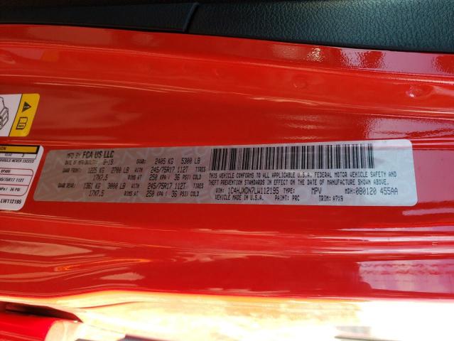 1C4HJXDN7LW112195 - 2020 JEEP WRANGLER U SPORT წითელი ფოტო 12