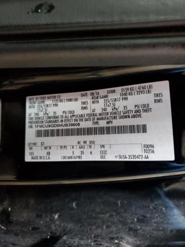 1FMCU9GD0HUB39608 - 2017 FORD ESCAPE SE BLACK photo 12