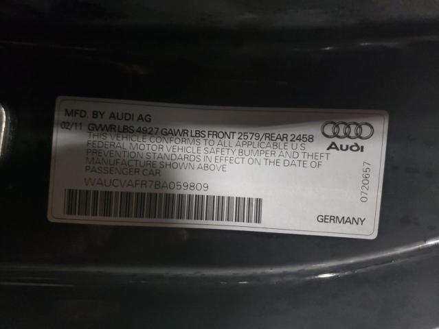 WAUCVAFR7BA059809 - 2011 AUDI S5 PREMIUM PLUS BLACK photo 12