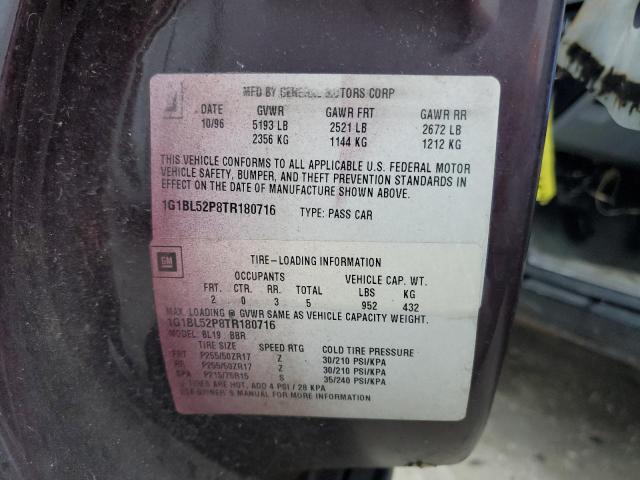 1G1BL52P8TR180716 - 1996 CHEVROLET CAPRICE / CLASSIC SS PURPLE photo 12