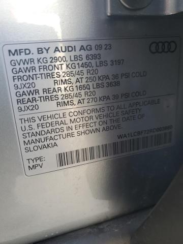 WA1LCBF72RD003860 - 2024 AUDI Q7 PREMIUM PLUS SILVER photo 14