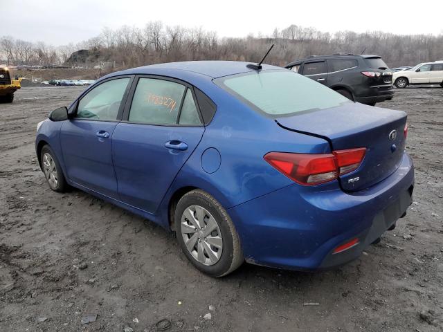 3KPA24AD2LE316888 - 2020 KIA RIO LX BLUE photo 2