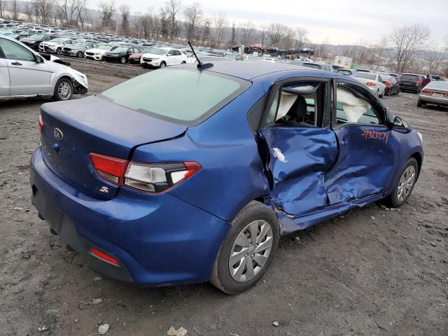 3KPA24AD2LE316888 - 2020 KIA RIO LX BLUE photo 3