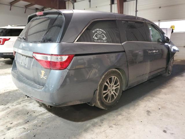 5FNRL5H45CB100829 - 2012 HONDA ODYSSEY EX GRAY photo 3