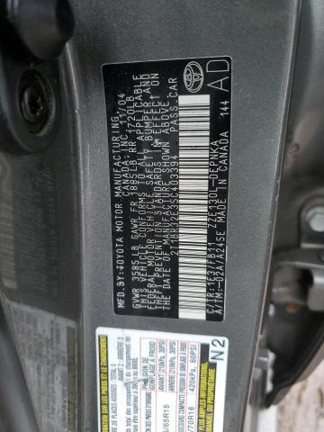 2T1BR32E35C403394 - 2005 TOYOTA COROLLA CE GRAY photo 12