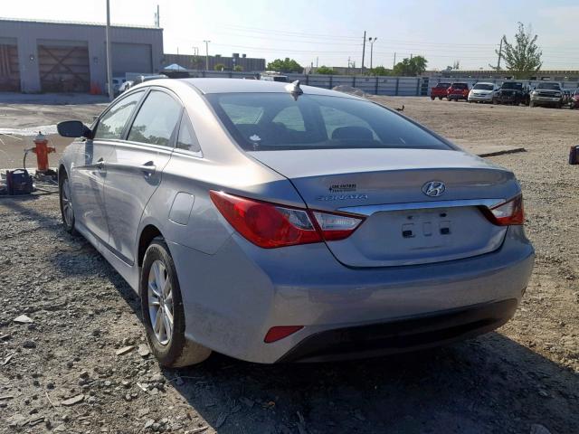 5NPEB4AC6EH914280 - 2014 HYUNDAI SONATA GLS SILVER photo 3