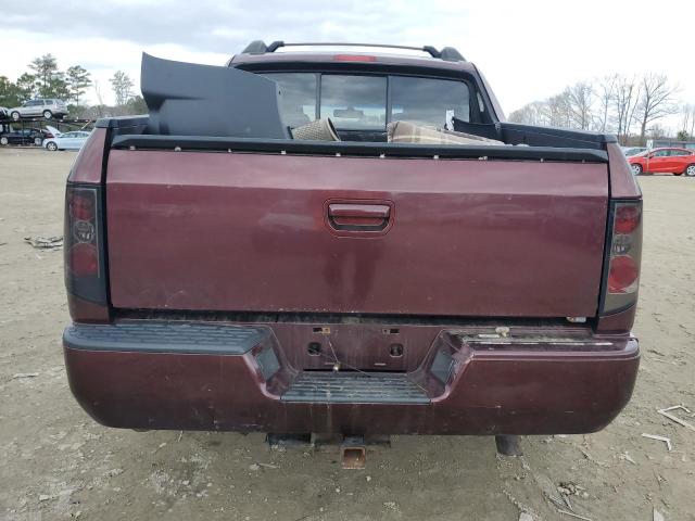 2HJYK16518H530390 - 2008 HONDA RIDGELINE RTL BURGUNDY photo 6