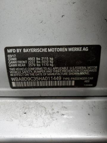 WBA8D9C35HA011449 - 2017 BMW 330 XI SILVER photo 13