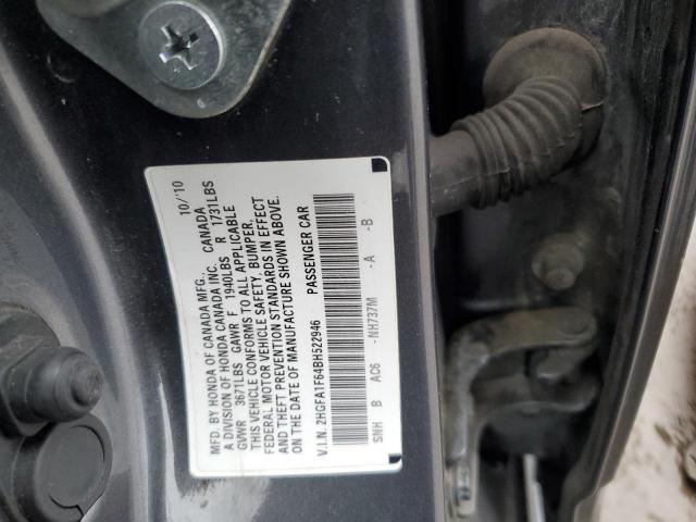 2HGFA1F64BH522946 - 2011 HONDA CIVIC LX-S رمادي صورة 12