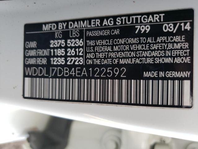 WDDLJ7DB4EA122592 - 2014 MERCEDES-BENZ CLS 550 WHITE photo 12