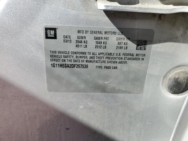 1G11H5SA2DF267538 - 2013 CHEVROLET MALIBU LTZ ვერცხლისფერი ფოტო 12