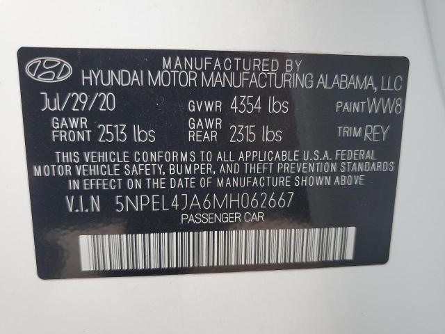 5NPEL4JA6MH062667 - 2021 HYUNDAI SONATA SEL WHITE photo 13