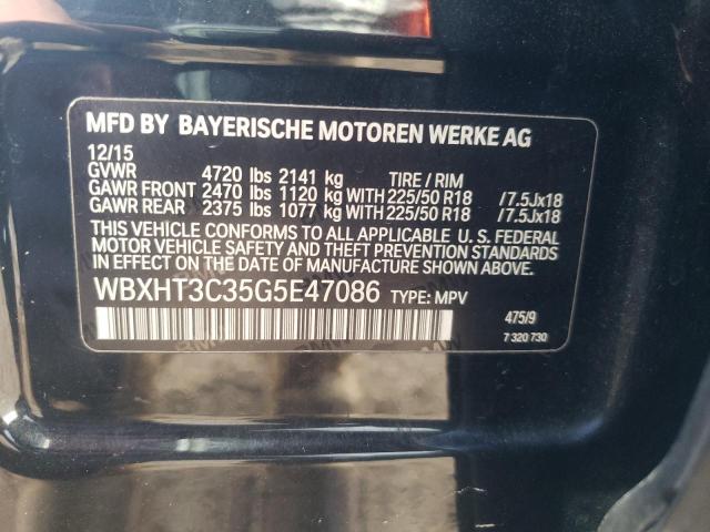 WBXHT3C35G5E47086 - 2016 BMW X1 XDRIVE28I BLACK photo 12