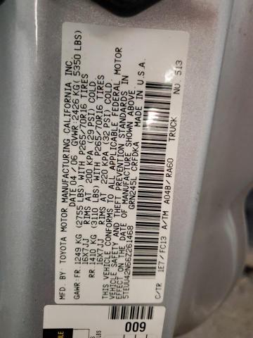 5TEUU42N66Z261468 - 2006 TOYOTA TACOMA ACCESS CAB Gümüş foto 13