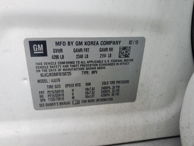 KL4CJBSB8FB150725 - 2015 BUICK ENCORE CONVENIENCE 白色 照片 13