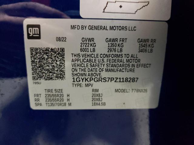 1GYKPGRS7PZ118287 - 2023 CADILLAC XT6 SPORT BLUE photo 12