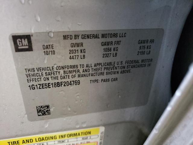 1G1ZE5E18BF204769 - 2011 CHEVROLET MALIBU LTZ ვერცხლისფერი ფოტო 12