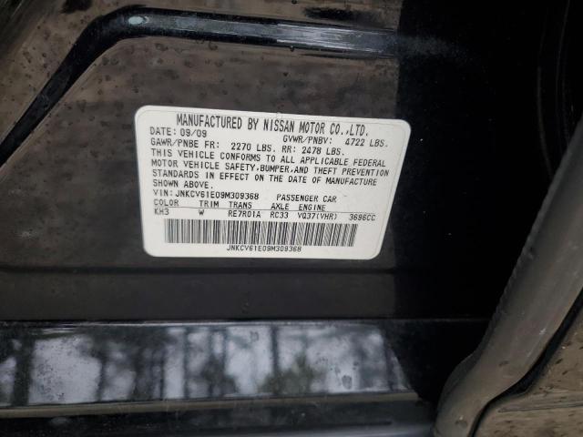 JNKCV61E09M309368 - 2009 INFINITI G37 BASE BLACK photo 12