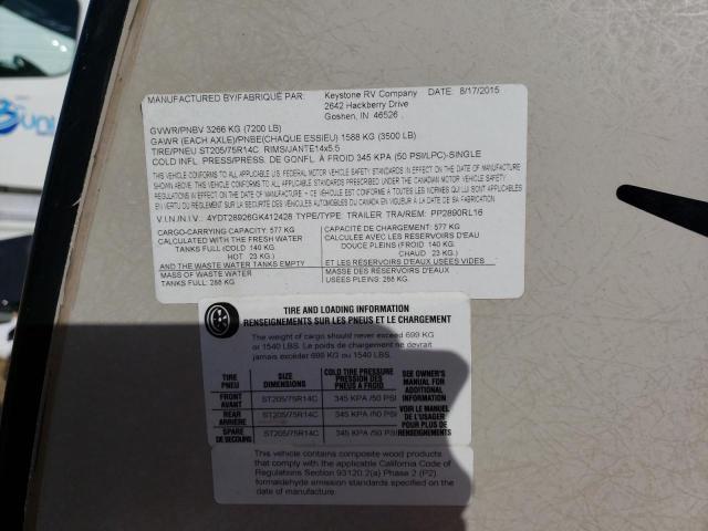 4YDT28926GK412428 - 2016 KEYSTONE PASSPORT 双色 照片 10