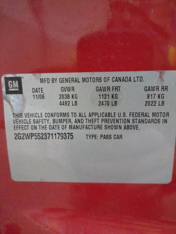 2G2WP552371179375 - 2007 PONTIAC GRAND PRIX 红色 照片 12