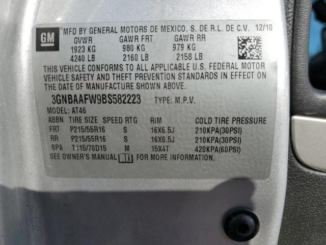 3GNBAAFW9BS582223 - 2011 CHEVROLET HHR LS 银色 照片 12