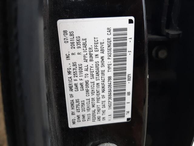 1HGCP36848A084788 - 2008 HONDA ACCORD EXL BLACK photo 13