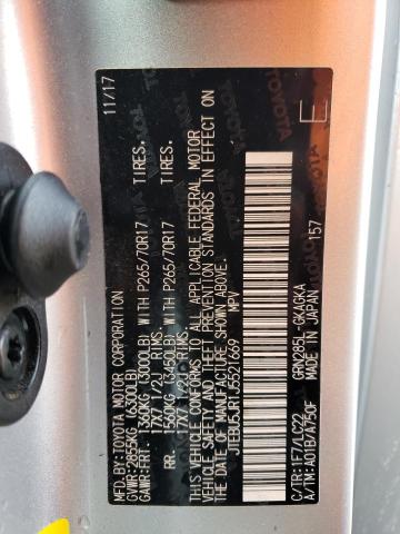 JTEBU5JR1J5521669 - 2018 TOYOTA 4RUNNER SR5/SR5 PREMIUM 银色 照片 13