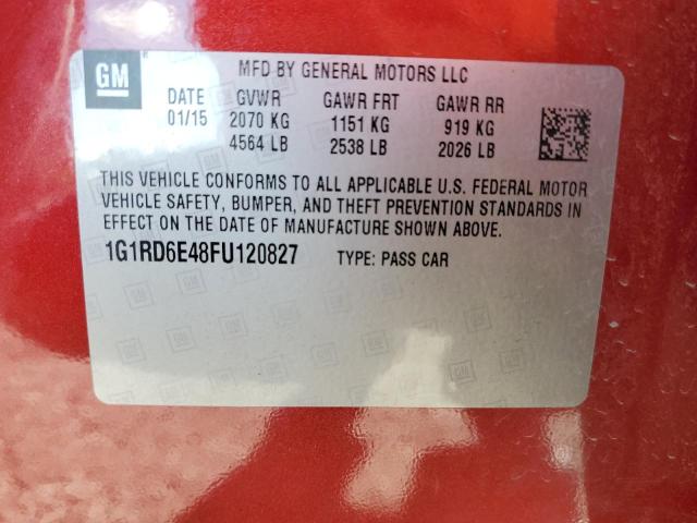 1G1RD6E48FU120827 - 2015 CHEVROLET VOLT RED photo 12